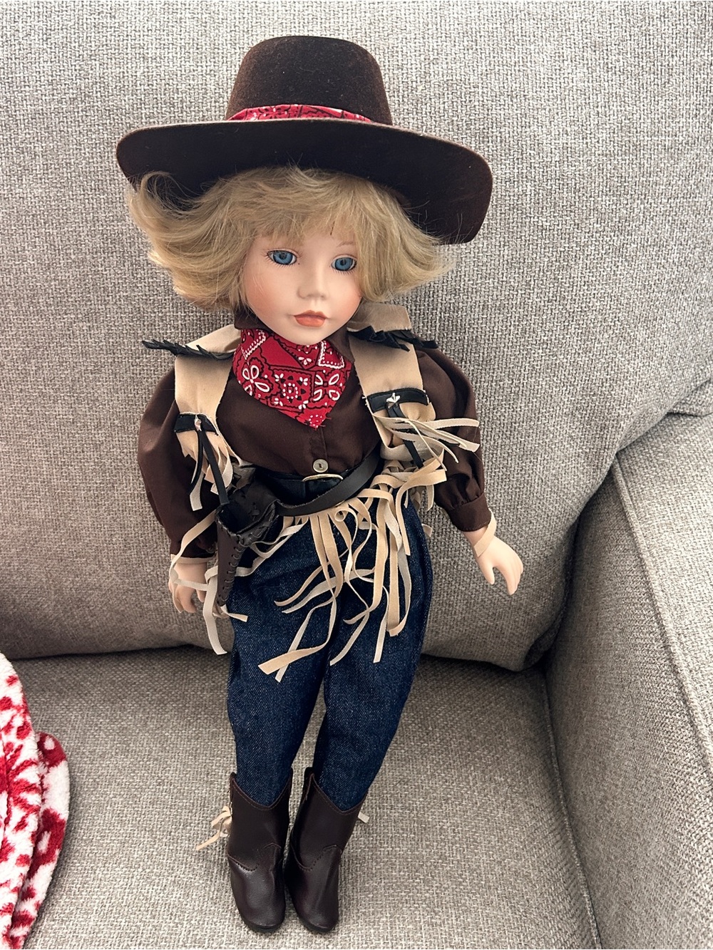 Madison Lee Collectible Porcelain Doll 627/3500 Blonde Cowgirl Original Box VTG